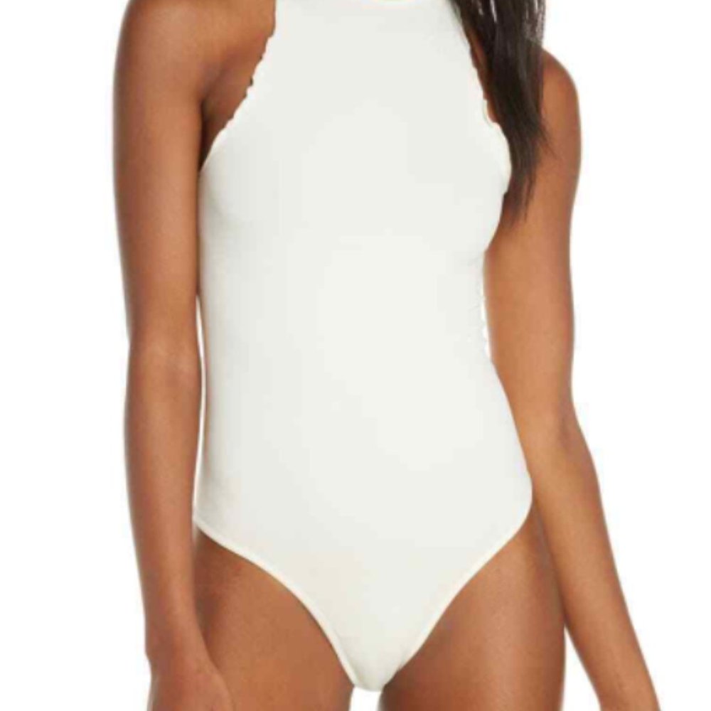 Free People 'Ballet Feels Right' Bodysuit Ivory Sz M/L